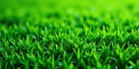 Fototapeta premium Intricate weave of artificial turf, vibrant green hues , sustainable, landscaping