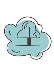 simple line clouds vector