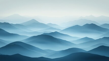 Fototapeta premium Misty Mountain Range Landscape