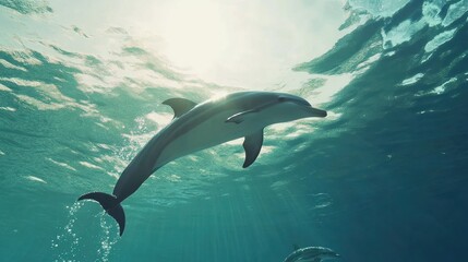 Obraz premium Underwater marine animal swimming