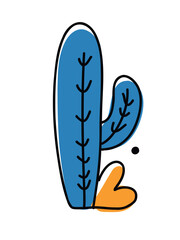 cartoon desert cactus drawing