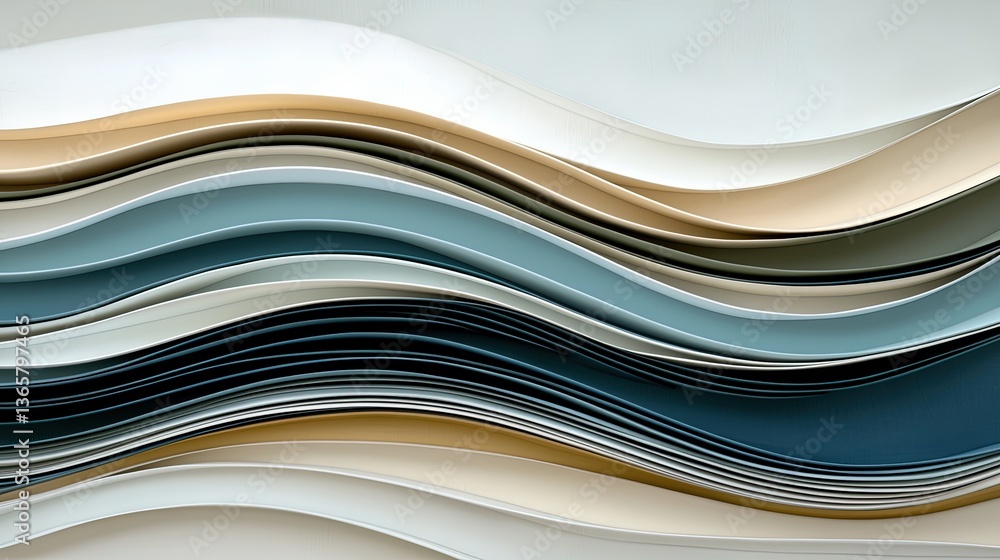 Poster abstract claymation illustration with textured waves in soft earthy tones and pleasing curves ideal 