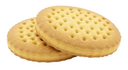 Isolated Crispy Round Butter Crackers