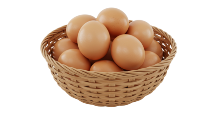 Isolated Basket of Eggs
