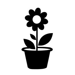 Vector icon of a flower in a pot representing an inclusive environment