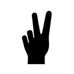 Vector icon of hand silhouette pointing upward for user interface accessibility