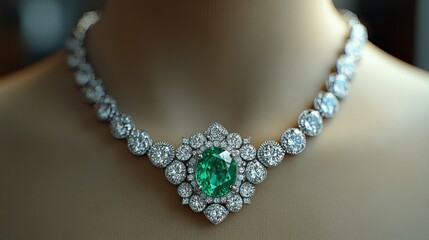 Exquisite emerald and diamond necklace (3)