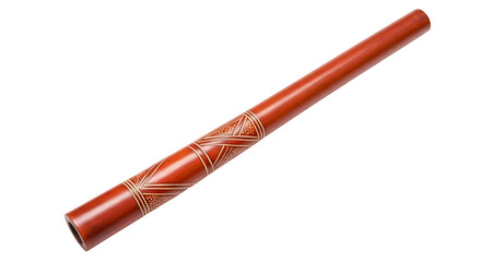Intricate Handmade Wooden Tube with Decorative Patterns and Polished Finish, Ideal for Crafts, Cultural Decor, and Artistic Expressions