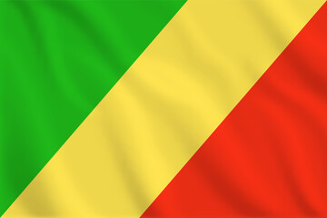 Fototapeta premium 3d illustration waving flag of Congo Brazzaville . Vector flag of Congo Brazzaville , Symbol of Congo Brazzaville