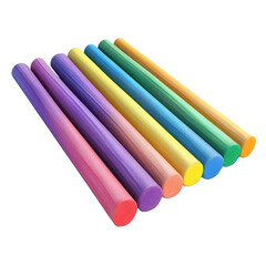 Colorful Pool Noodles for Summer Fun with Transparent Background