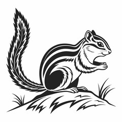 chipmunk silhouette black vector