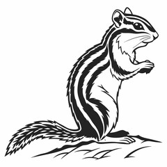 chipmunk silhouette black vector