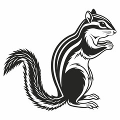 chipmunk silhouette black vector