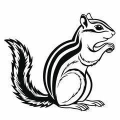 chipmunk silhouette black vector