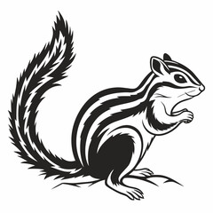 chipmunk silhouette black vector