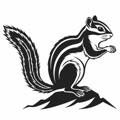 chipmunk silhouette black vector
