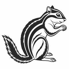 chipmunk silhouette black vector