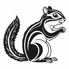 chipmunk silhouette black vector