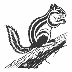 chipmunk silhouette black vector