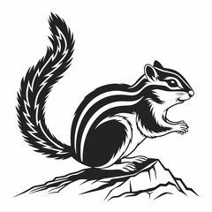chipmunk silhouette black vector