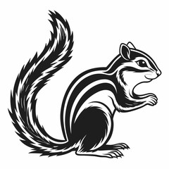 chipmunk silhouette black vector