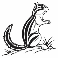 chipmunk silhouette black vector
