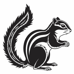 chipmunk silhouette black vector