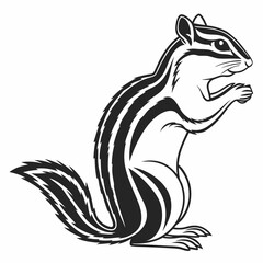 chipmunk silhouette black vector