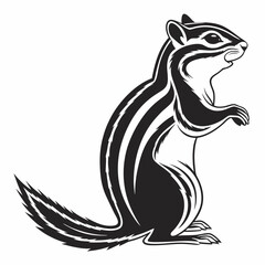 chipmunk silhouette black vector