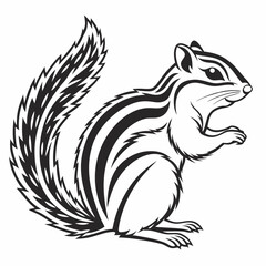 chipmunk silhouette black vector