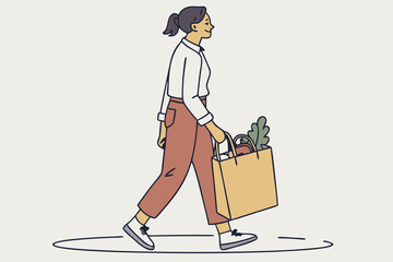 Stylish Woman with Shopping Bag Fashion & Trends