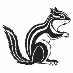 chipmunk silhouette black vector