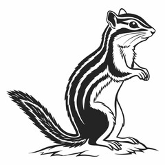 chipmunk silhouette black vector