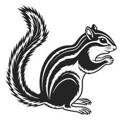 chipmunk silhouette black vector