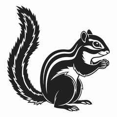 chipmunk silhouette black vector