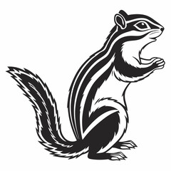 chipmunk silhouette black vector