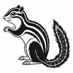 chipmunk silhouette black vector