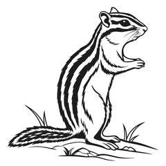chipmunk silhouette black vector