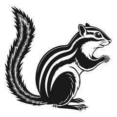 chipmunk silhouette black vector