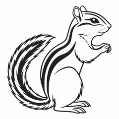 chipmunk silhouette black vector