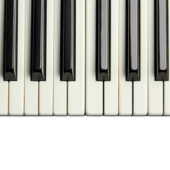 Naklejka premium Elegant Piano Keys in Close-Up Isolated on Transparent Background
