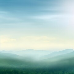 Obraz premium Misty Mountains and Serene Forest Landscape
