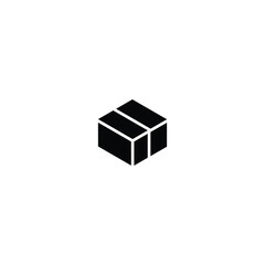 Minimalist Black Cube Icon Design