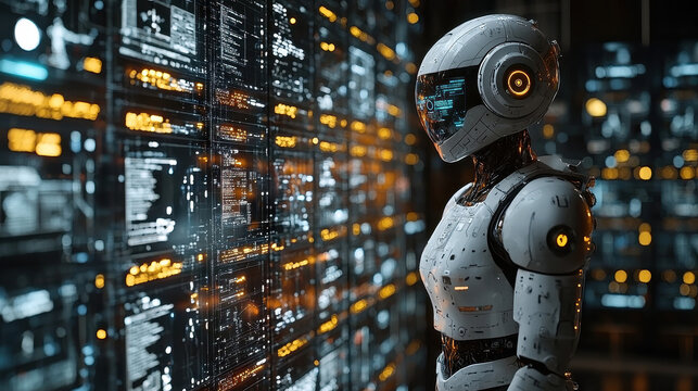 Futuristic AI-powered virtual assistant engages user in seamless multimodal conversation