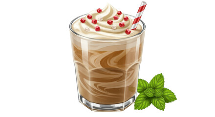 Isolated Refreshing Mint Chocolate Frappe