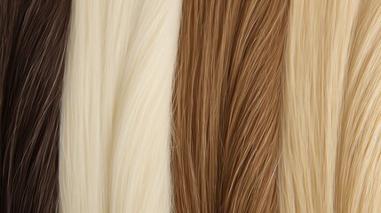 Fototapeta premium Four Different Shades Of Hair Shown Close Up