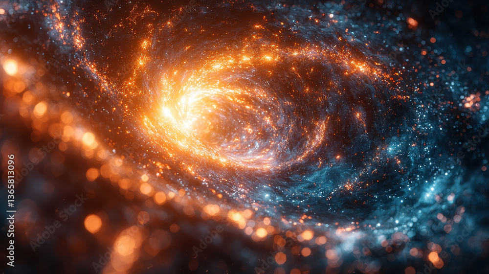 Aufkleber high-tech visualization of tachyons interacting with futuristic machinery and distorting space-time 