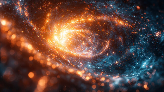 High-tech visualization of tachyons interacting with futuristic machinery and distorting space-time in a detailed cosmic environment