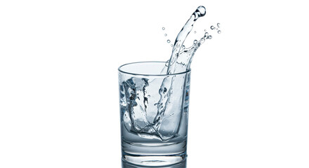 Isolated Dynamic Water Splash in a Glass