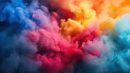 Vivid clouds of color swirl together in a vibrant display during a festive celebration of joy and creativity Generative AI